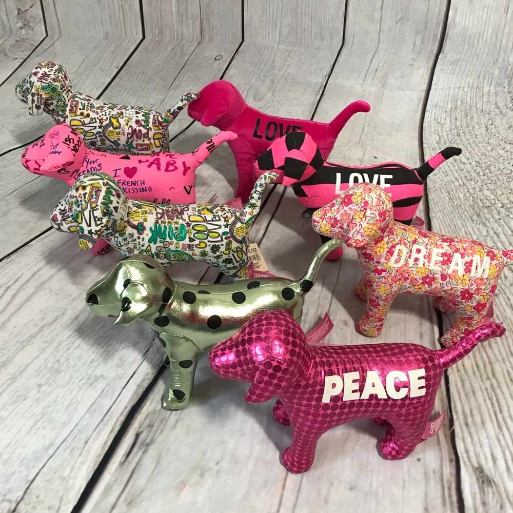 Pink Victoria’s Secret Lot of 8 Assorted Dogs